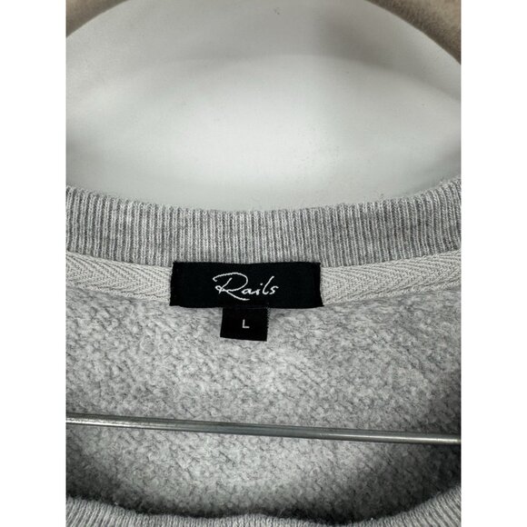 Rails Marlo Cheetah Zip Side Sweatshirt Women Large Silver Casual Bohemian - Picture 4 of 9